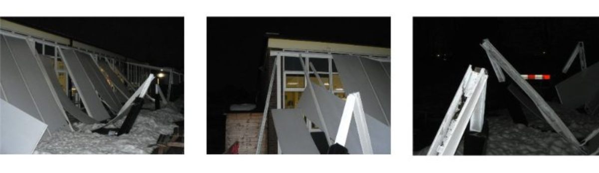 Collapsed Aluminium Canopy